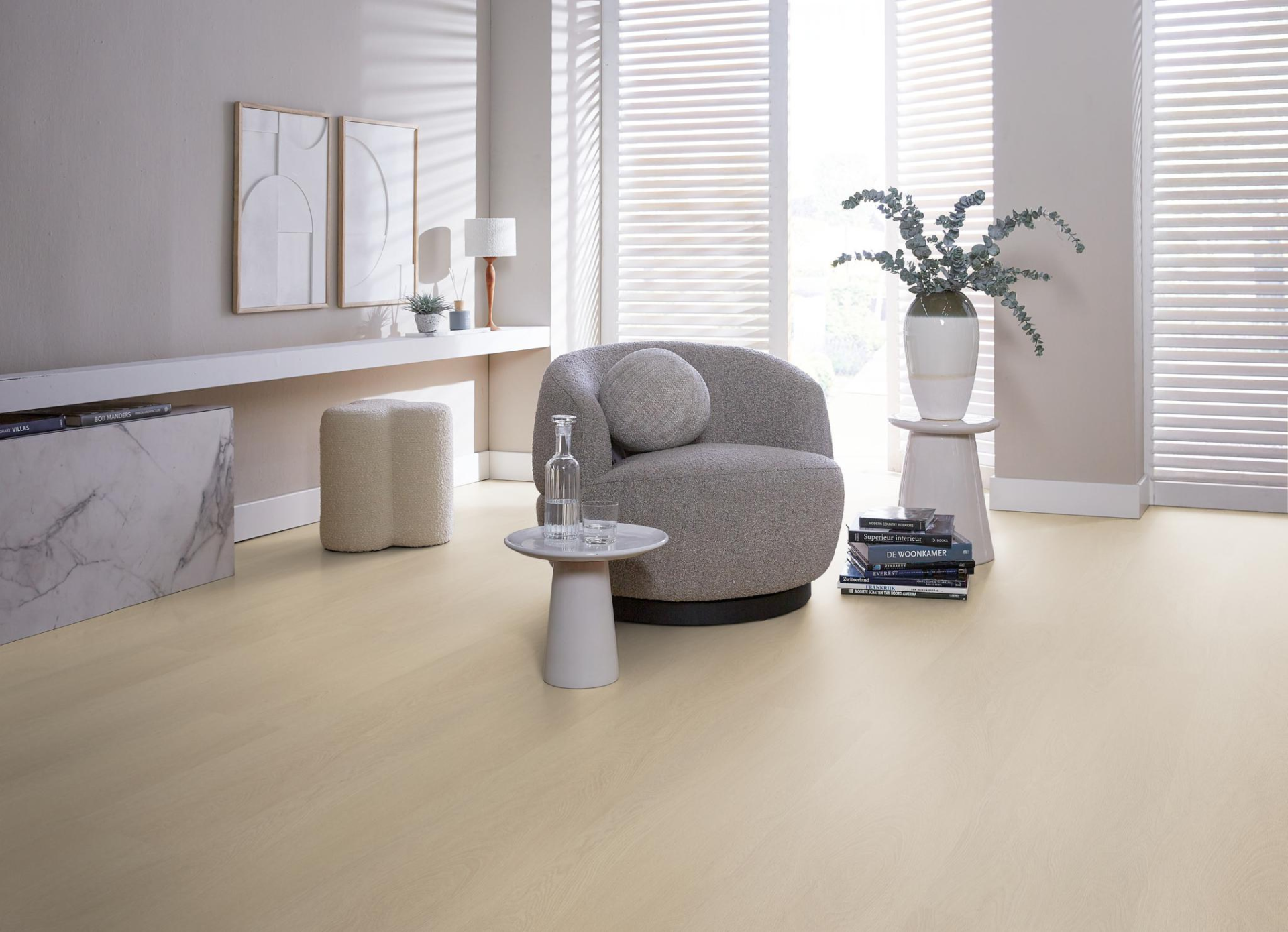 PVC vloer stroken Julia licht beige eiken