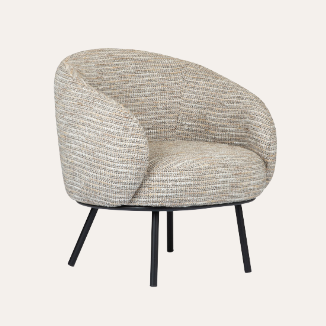 Noor loungestoel licht taupe