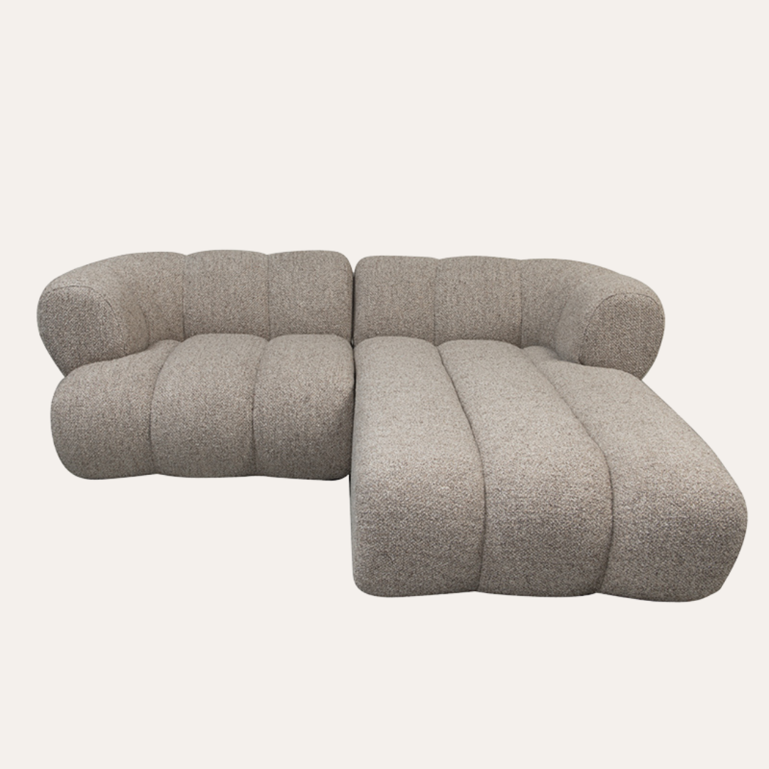 Sofia 2.5-zitsbank taupe boucle (lounge rechts)