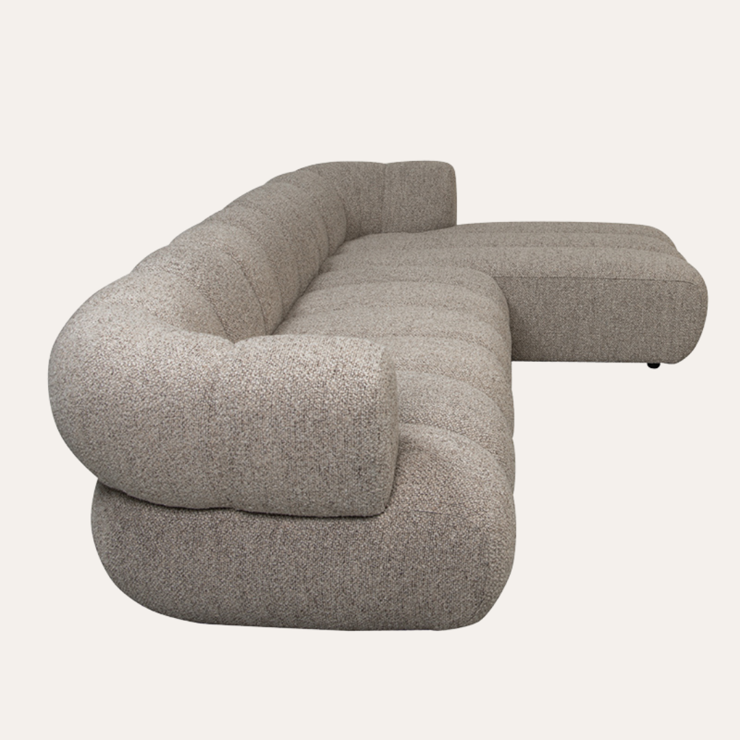 Sofia 4-zitsbank taupe boucle (lounge rechts)