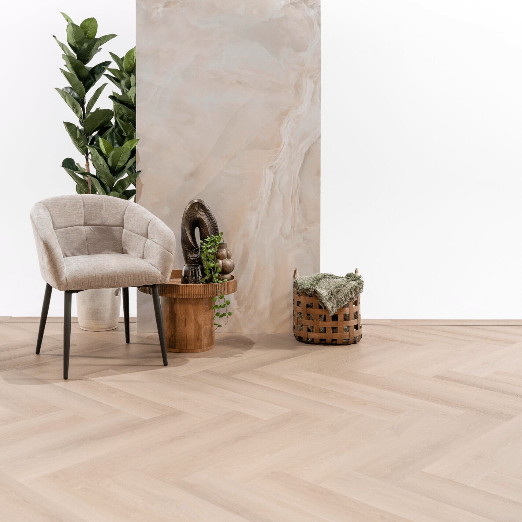 Sandro naturel beige eiken PVC visgraat